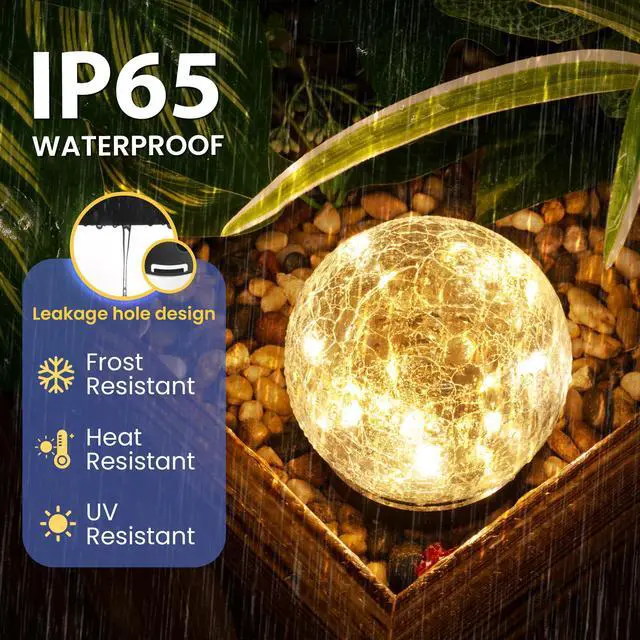 Alt view image 5 of 6 - Solar Lights Outdoor Garden Solar Globe Lights Waterproof