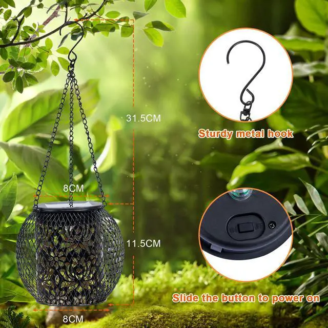 Alt view image 4 of 6 - 4 Pack Upgraded Hanging Outdoor Lantern Garden