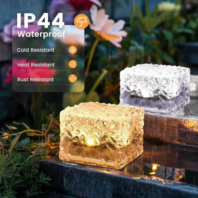 Alt view image 3 of 6 - 4 Pack Solar Lights PVC Brick Outdoor Garden