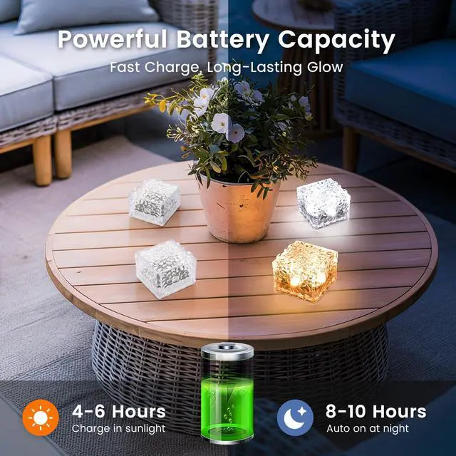 Alt view image 4 of 6 - 4 Pack Solar Lights PVC Brick Outdoor Garden