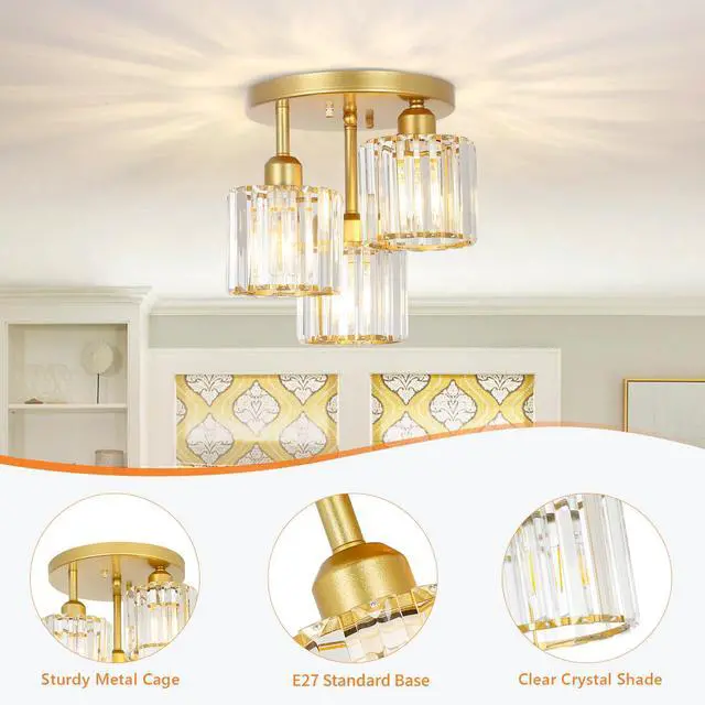 Alt view image 4 of 6 - Modern Crystal Chandeliers Ceiling Light