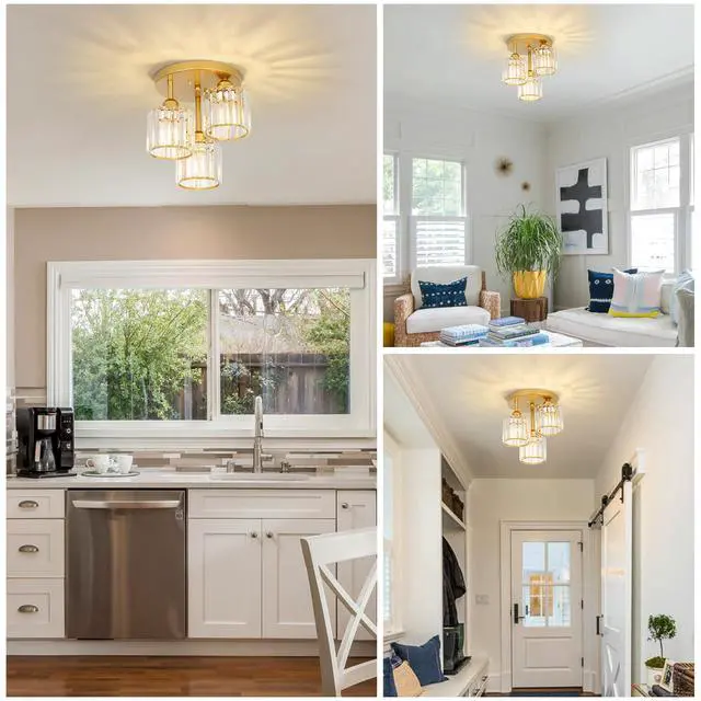 Alt view image 6 of 6 - Modern Crystal Chandeliers Ceiling Light