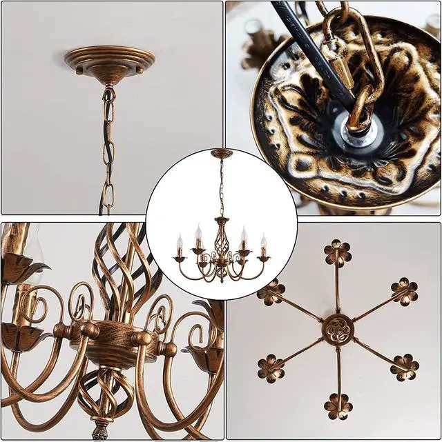 Alt view image 6 of 6 - Traditional Country Style Chandelier