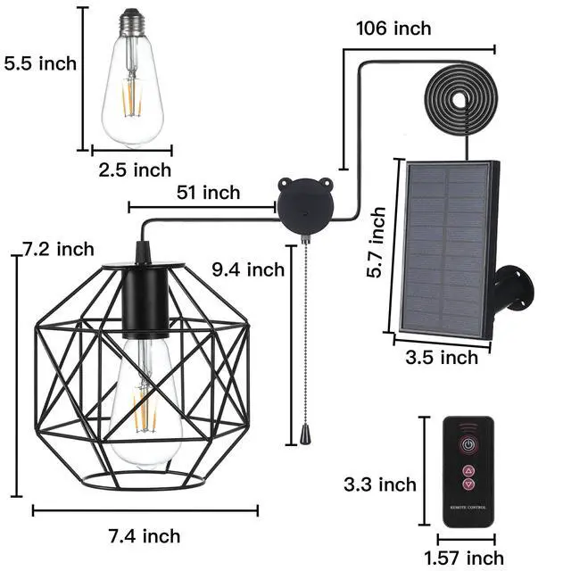 Alt view image 3 of 6 - Solar Pendant Lights Outdoor