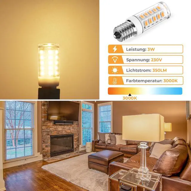 Alt view image 4 of 7 - E14 LED Lamp Warm White 2700K
