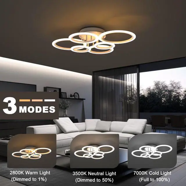 Alt view image 6 of 6 - Ceiling Lights Living Room 72W/80cm/6400lm