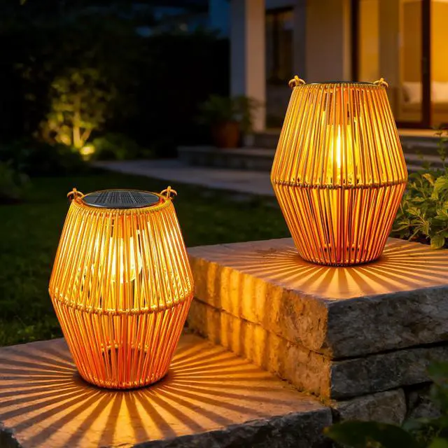 Main image of 2 Pack Hanging Solar Lanterns with LED Bulds