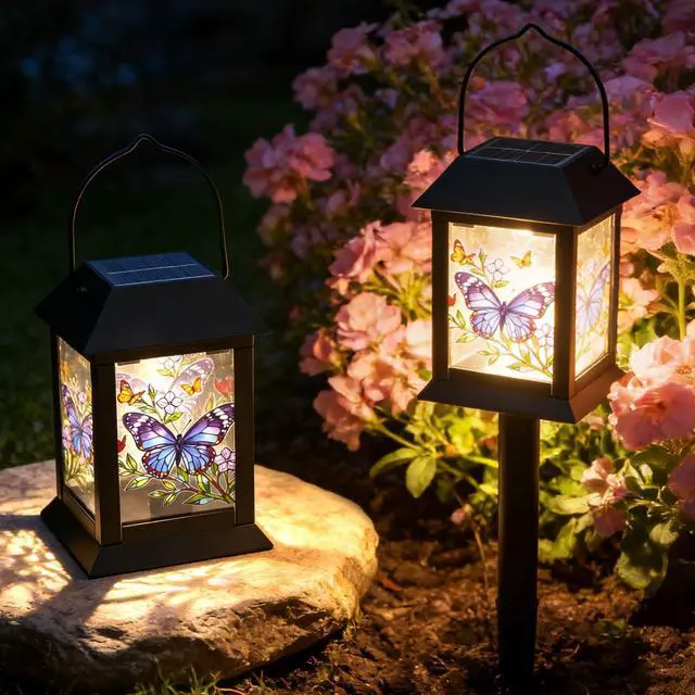 Main image of Solar Lanterns 2 Pack Hanging Solar Lights