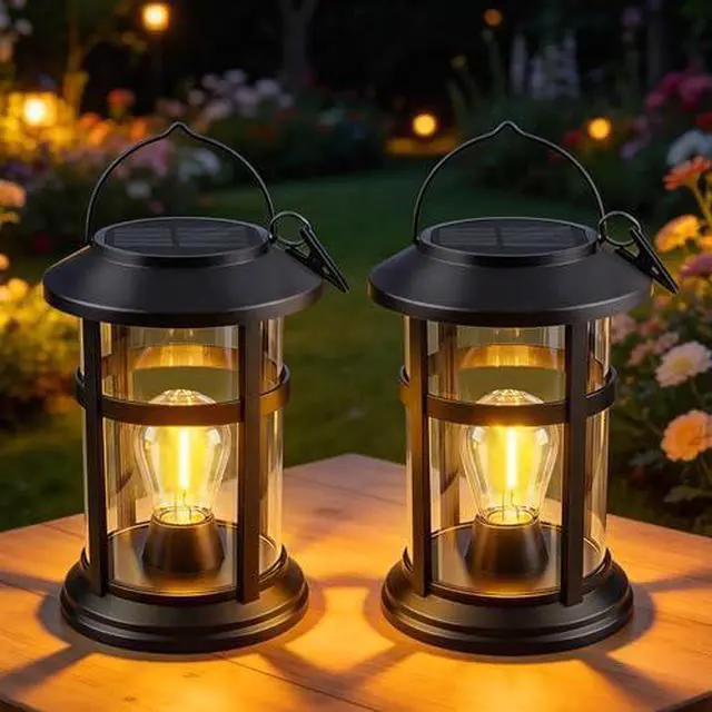 Main image of Hanging Solar Lights Outdoor Garden Lantern Warm White