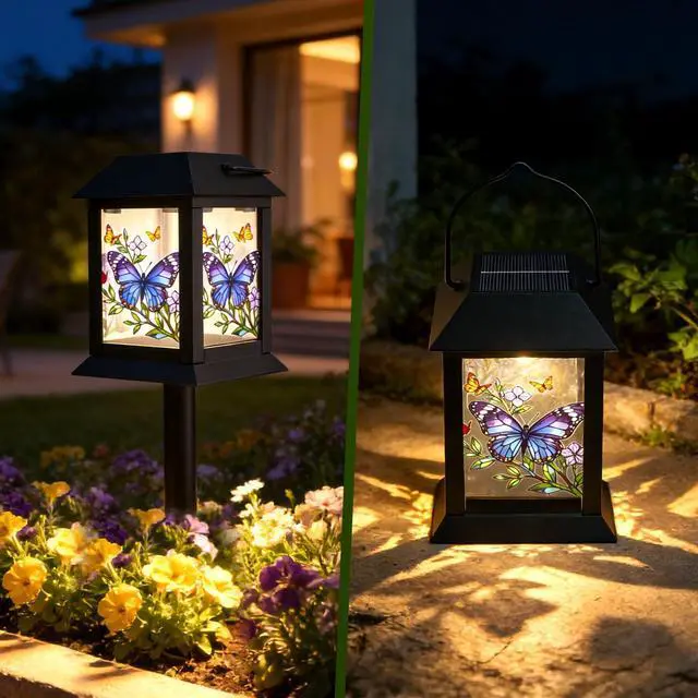Alt view image 5 of 6 - Solar Lanterns 2 Pack Hanging Solar Lights
