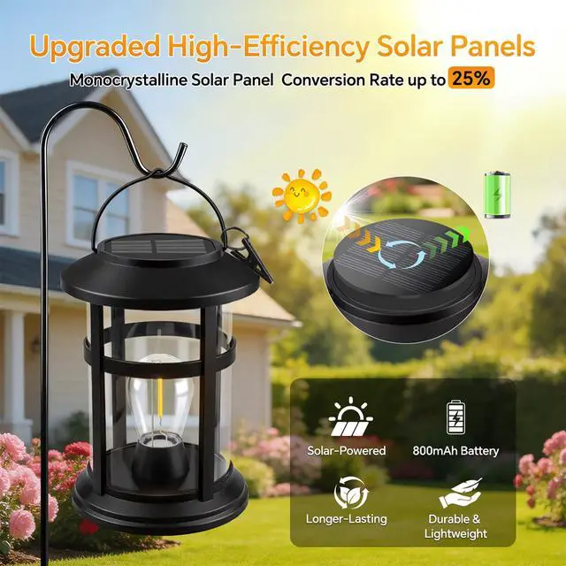 Alt view image 5 of 7 - Hanging Solar Lights Outdoor Garden Lantern Warm White