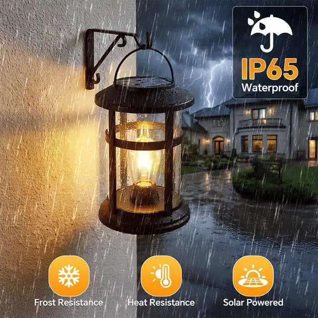 Alt view image 3 of 7 - Hanging Solar Lights Outdoor Garden Lantern Warm White