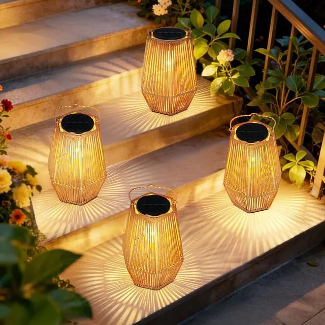 Main image of 4 Pack Solar Lanterns Outdoor Waterproof