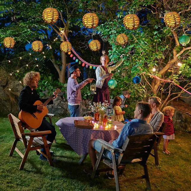 Alt view image 6 of 6 - Rattan Ball String Lights