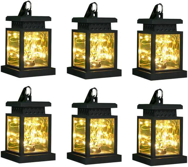 Main image of Set of 6 Solar Lantern Lights Outdoor Waterproof