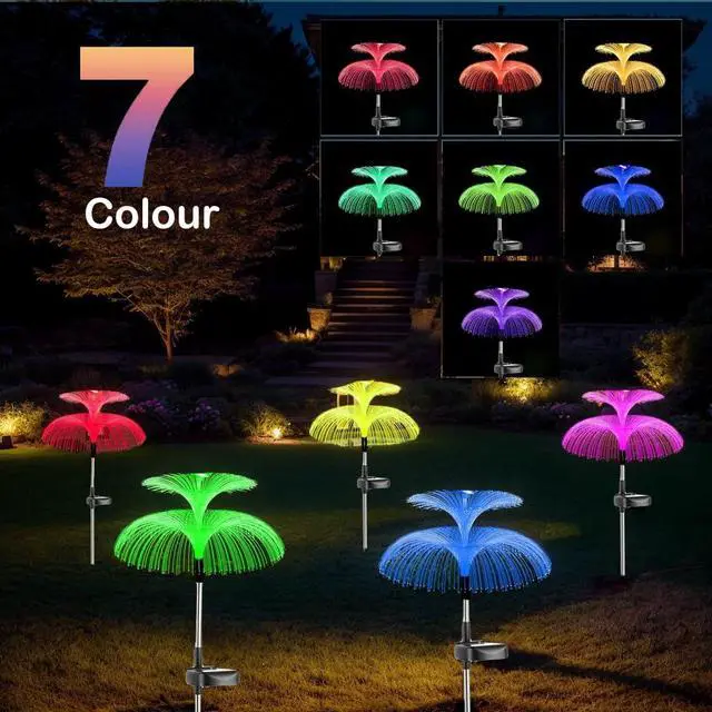 Alt view image 4 of 6 - 3 Pack 7 Color Changing Solar Garden Lights