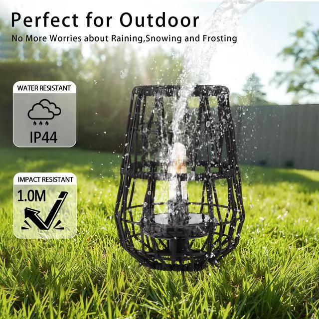 Alt view image 5 of 6 - 2 Pack 30cm High Solar Lanterns with Olefin Rope