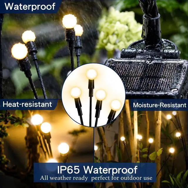 Alt view image 5 of 6 - Solar Swaying Garden Lights 4 Pack Firefly Lights for Yard
