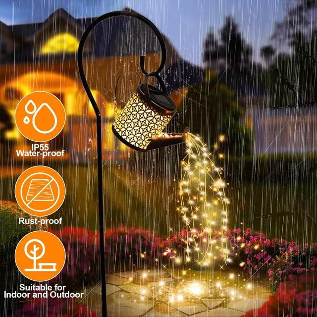 Alt view image 2 of 6 - Solar Watering Can with Cascading Lights Garden Decorative