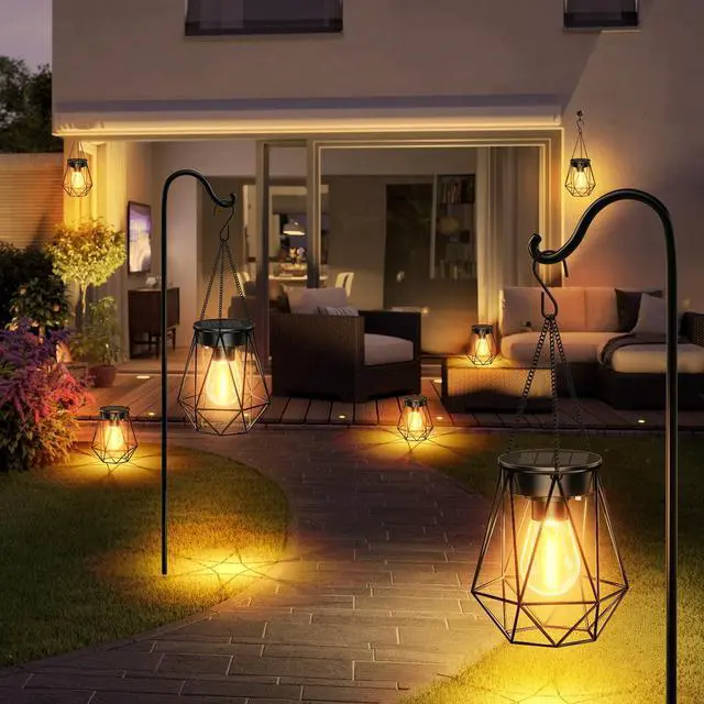 Alt view image 5 of 6 - Solar Lights - 2 Pack Hanging Garden Lanterns