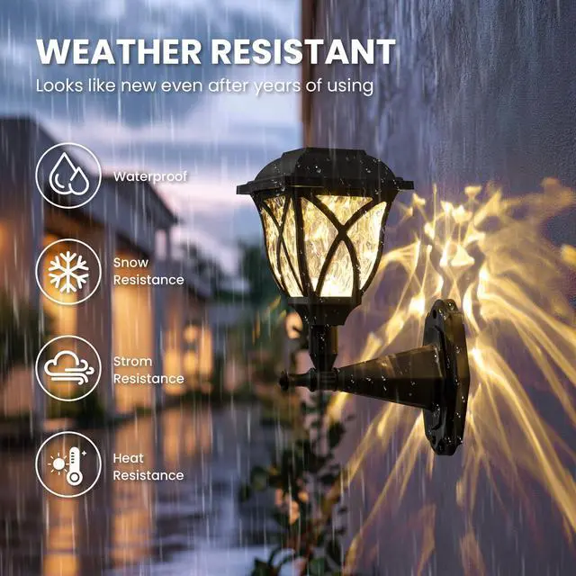 Alt view image 3 of 6 - 2 Pack Solar Powered Outdoor Wall Lights