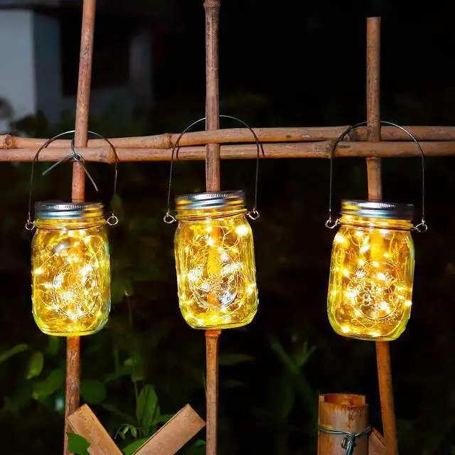 Alt view image 2 of 6 - 3 Pack Solar Mason Jar Lights 30 LED Water-Proof