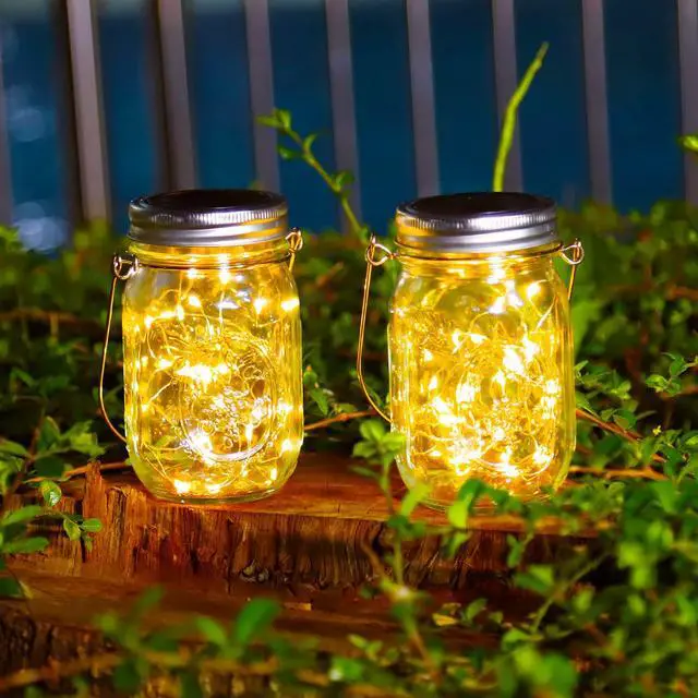 Alt view image 5 of 6 - 3 Pack Solar Mason Jar Lights 30 LED Water-Proof