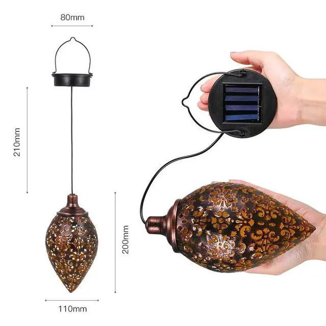 Alt view image 3 of 5 - Outdoor Hanging Garden Lights Metal Lamp for Patio