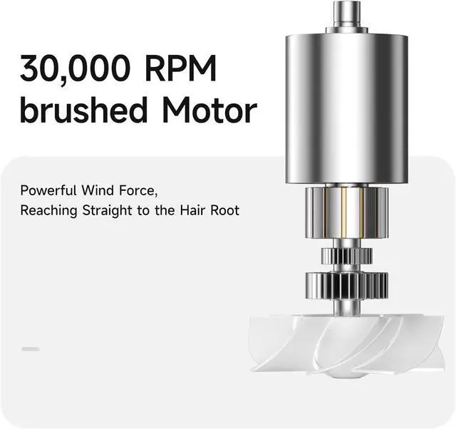 Alt view image 4 of 7 - USB Hair Dryer Fast Charging 30000 RPM Wireless Blow Dryer