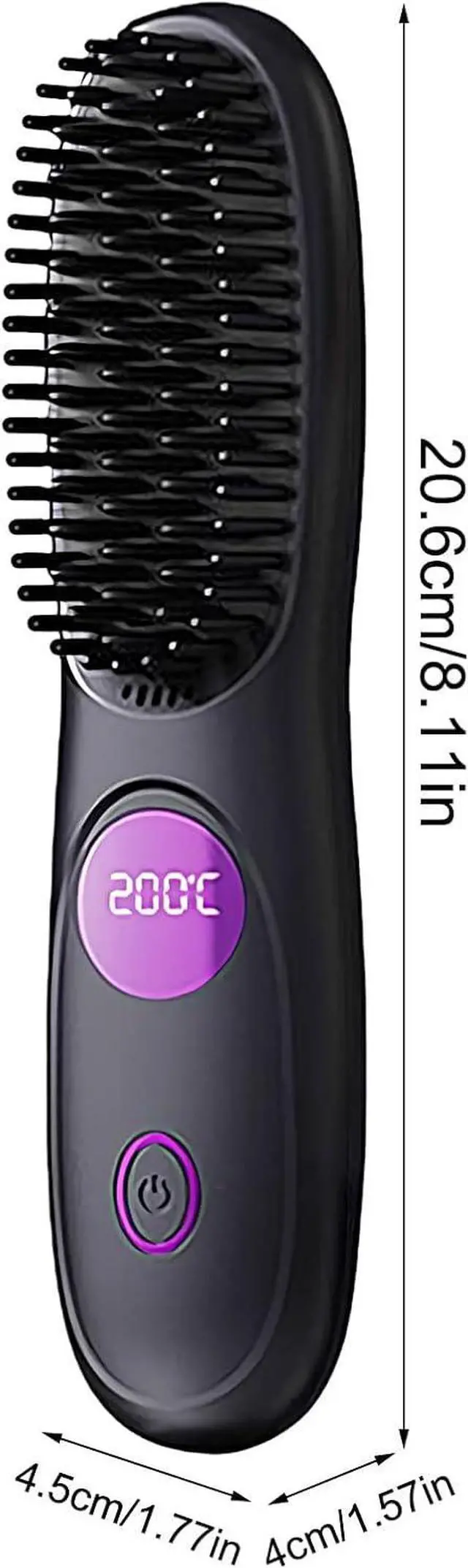 Alt view image 2 of 7 - Cordless Hair Straightener Brush Portable Hot Styling Wand