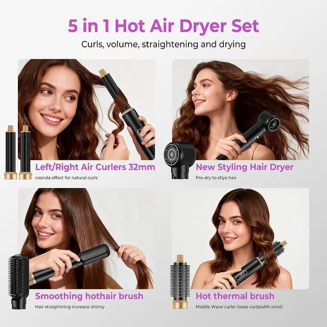 Alt view image 3 of 7 - 5-in-1 Hairstyler 1000W Hairstyler