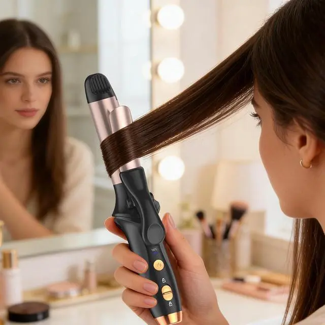 Alt view image 2 of 7 - Hair Curling Iron 3-Temperature Rechargeable Styler