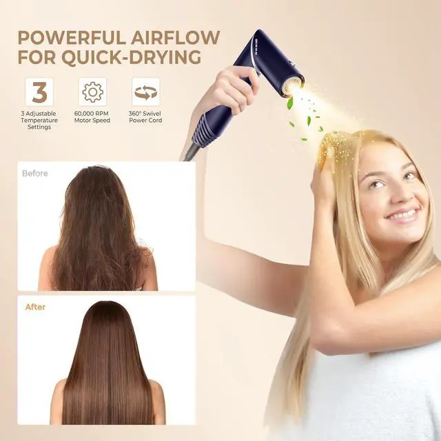 Alt view image 4 of 7 - 5 in 1 Air Styler Hair Dryer Brush with Rotatable Blow Dryer [60