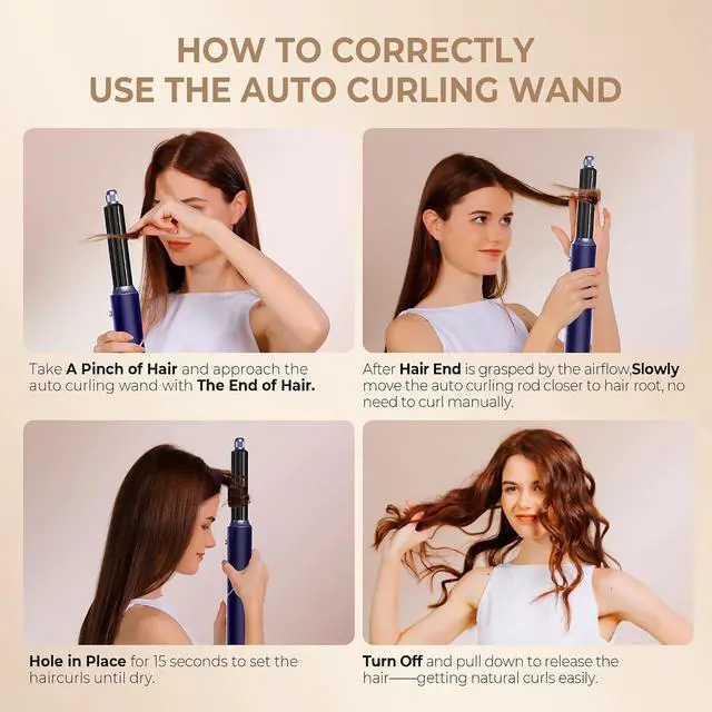 Alt view image 6 of 7 - 5 in 1 Air Styler Hair Dryer Brush with Rotatable Blow Dryer [60