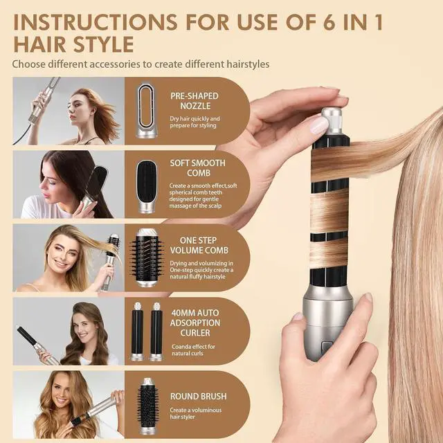 Alt view image 2 of 7 - Hair Styler 6 in 1 Magic Air Styler