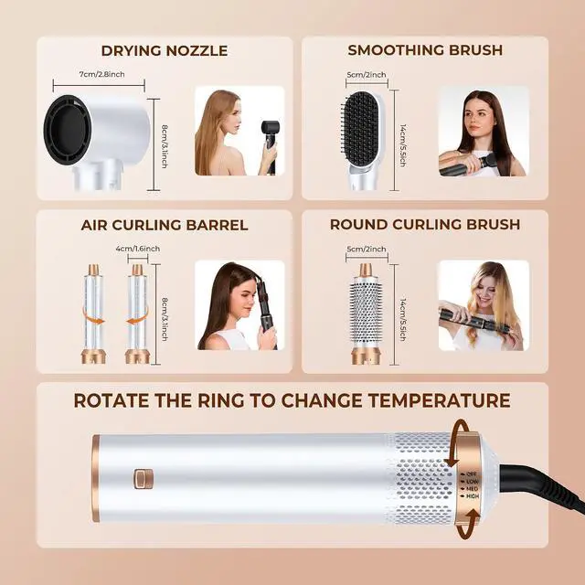 Alt view image 6 of 7 - 5 in 1 Hair Drying Brush The Multifunctional Hair Dryer Brush