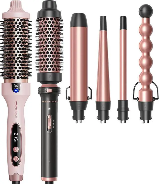 Main image of Blowout Boost Thermal Brush Pink and Multi Curl 5-in-1 Curling Iron