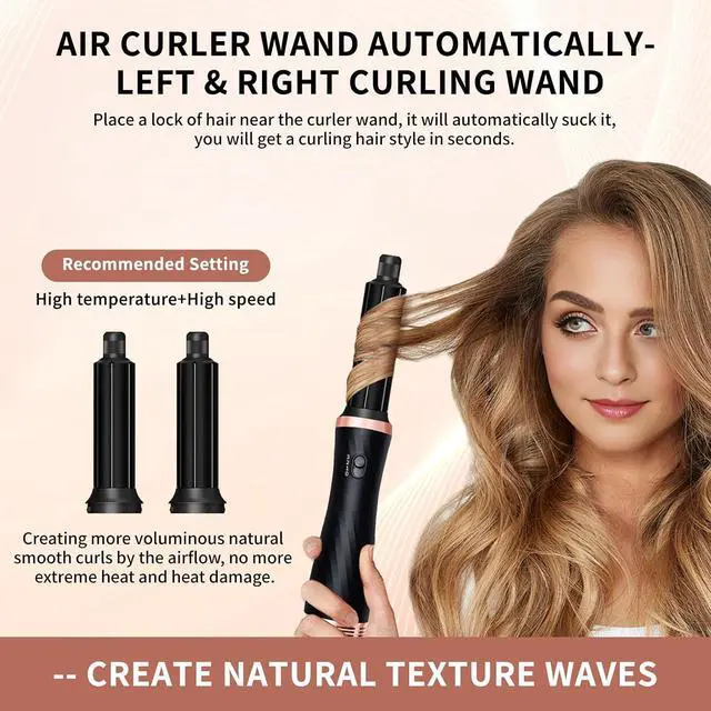 Alt view image 4 of 7 - 2026 New Thermal Brush - 6 in 1 Airstyler Hot Air Brush Set - Hair Styler Styling Brush Set with Hair Dryer-Blow Dryer Hair Curler Hot Brush Massage for All Hair Types Volumizing/Curling/Straightening