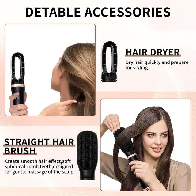 Alt view image 5 of 7 - 2026 New Thermal Brush - 6 in 1 Airstyler Hot Air Brush Set - Hair Styler Styling Brush Set with Hair Dryer-Blow Dryer Hair Curler Hot Brush Massage for All Hair Types Volumizing/Curling/Straightening