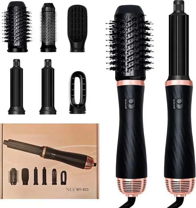 Alt view image 7 of 7 - 2026 New Thermal Brush - 6 in 1 Airstyler Hot Air Brush Set - Hair Styler Styling Brush Set with Hair Dryer-Blow Dryer Hair Curler Hot Brush Massage for All Hair Types Volumizing/Curling/Straightening