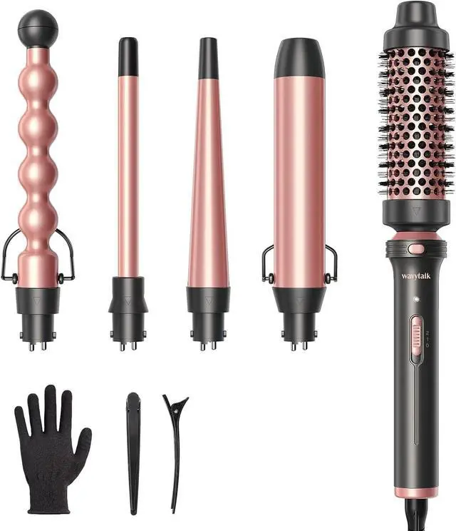 Alt view image 5 of 7 - Blowout Boost Thermal Brush Rose Gold and Multi Curl 5-in-1 Curling Iron