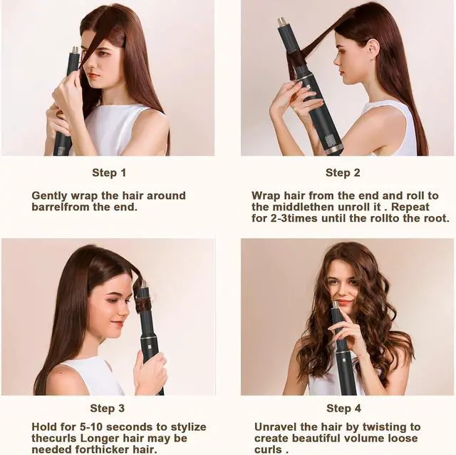 Alt view image 7 of 7 - Hair Dryer Brush 5 in 1 Blow Dryer Brush Set Hot Air Styler