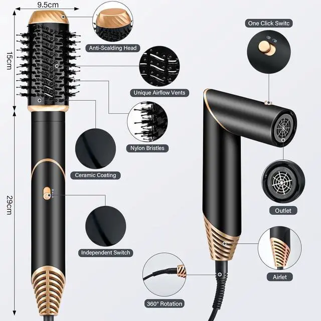 Alt view image 6 of 7 - Blow Dry Hair Styler 6 in 1