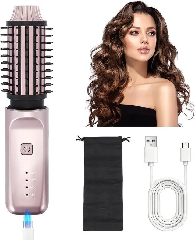 Main image of Cordless Curling Brush 3-in-1 Wireless Hair Curler Straightening Brushes