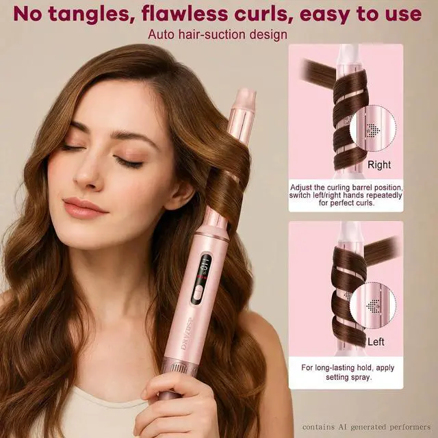 Alt view image 3 of 7 - 8 in 1 Hair Dryer Brush Set Air Hair Styler Curling Negative Ionic Foldable Hot Air Hair Dryer Brush