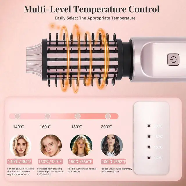Alt view image 4 of 7 - Cordless Curling Brush 3-in-1 Wireless Hair Curler Straightening Brushes