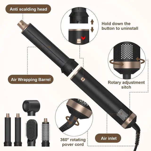 Alt view image 2 of 6 - 5 in 1 Hair Styler Magic Hair Styler Set