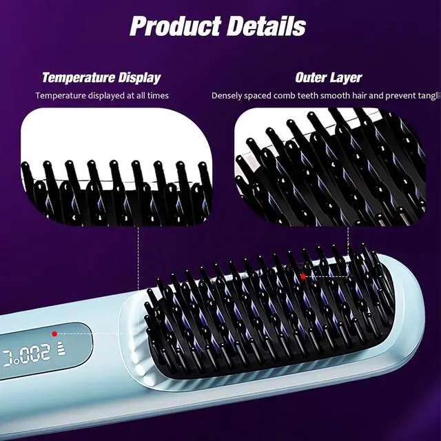 Alt view image 3 of 7 - Glow Wave Heated Brush Cordless Heated Brush for Short Hair