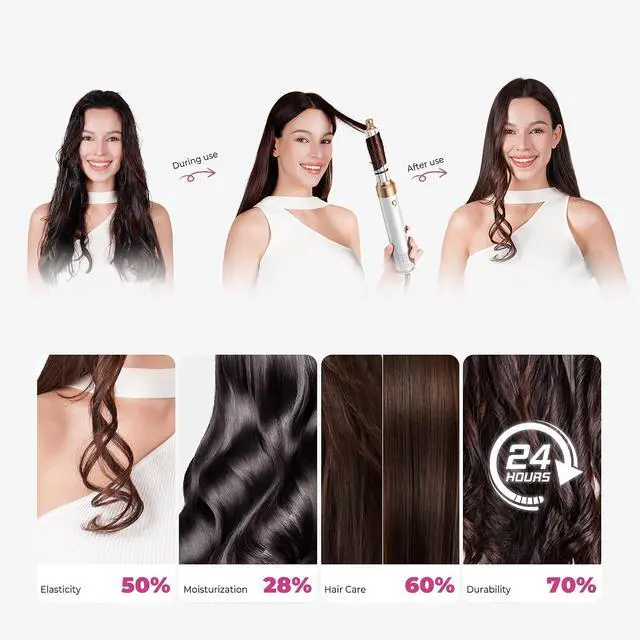 Alt view image 3 of 7 - Airbrush Pro Hair Styler 6 in 1 Air Styler with 1000W Hair Dryer