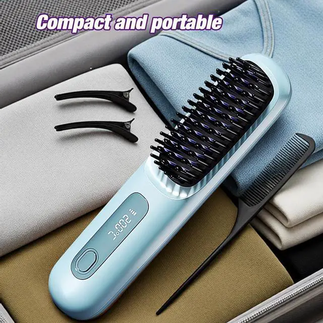 Alt view image 6 of 7 - Glow Wave Heated Brush Cordless Heated Brush for Short Hair
